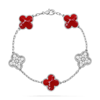 [⭐Renara]CLOVER 5 MOTIF RED PATTERN BRACELET COLLECTION