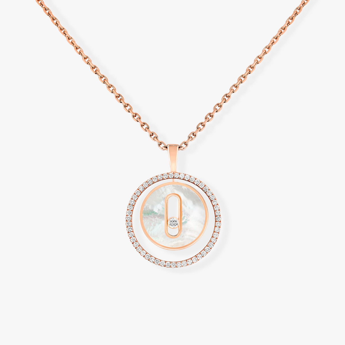 [⭐Renara]Demo MOVE 1 DIAMOND WHITE MOTHER OF PEARL PINK GOLD DIAMOND NECKLACE