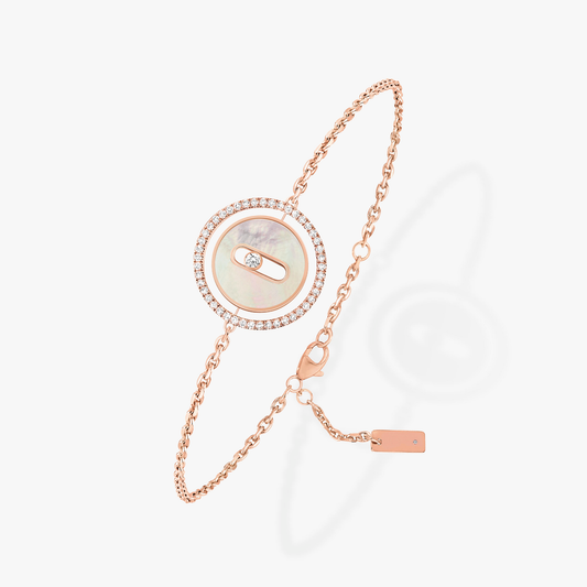 [⭐Renara]Demo MOVE WHITE MOTHER OF PEARL PINK GOLD DIAMOND BRACELET