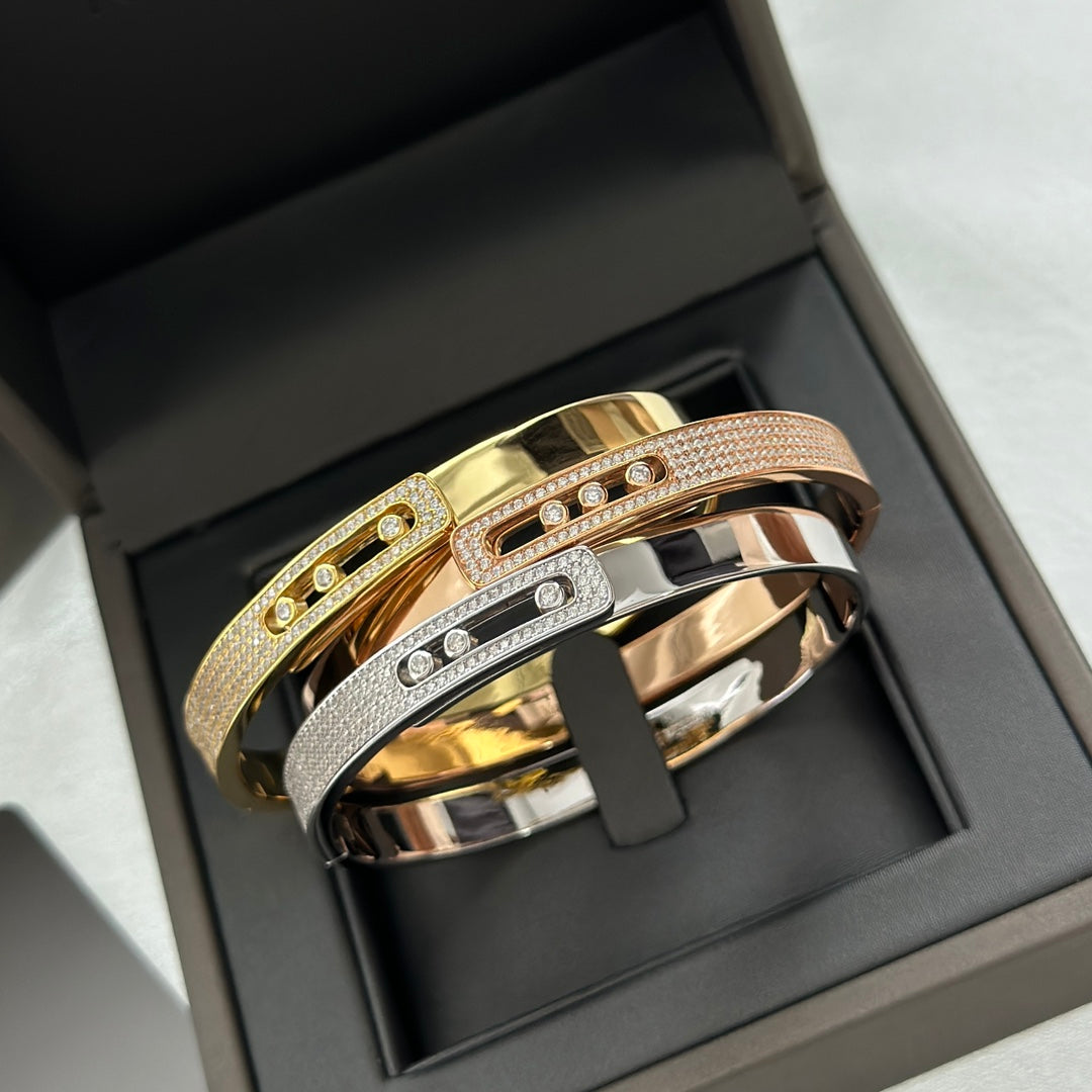 [⭐Renara]Move Noa Rose Gold Pavé Diamond Bangle Bracelet