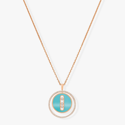 [⭐Renara]Demo MOVE 3 DIAMONDS TURQUOISE PINK GOLD DIAMOND NECKLACE