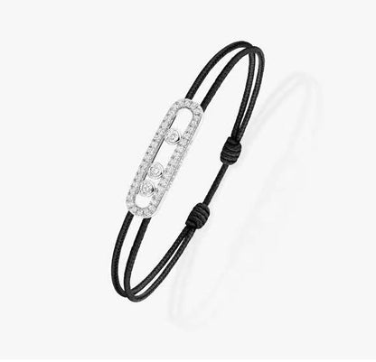 [⭐Renara]Messika Care(s) pink cord pavé bracelet
