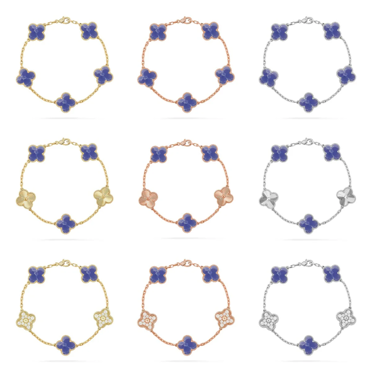 [⭐Renara]CLOVER 5 MOTIF BLUE VEINS BRACELET COLLECTION