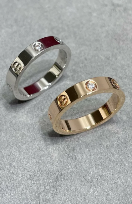 [⭐Renara]LOVE RING 4MM 1 DIAMOND SILVER