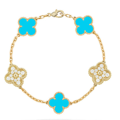 [⭐Renara] CLOVER 5 MOTIF TURQUOISE BRACELET COLLECTION