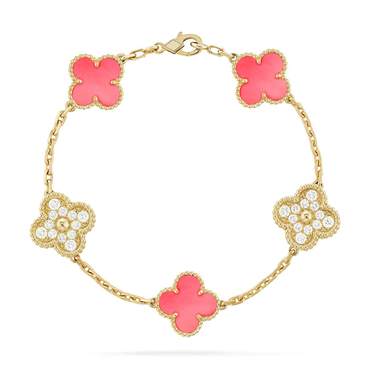 [⭐Renara] CLOVER 5 MOTIFS  PINK MOP BRACELET COLLECTION