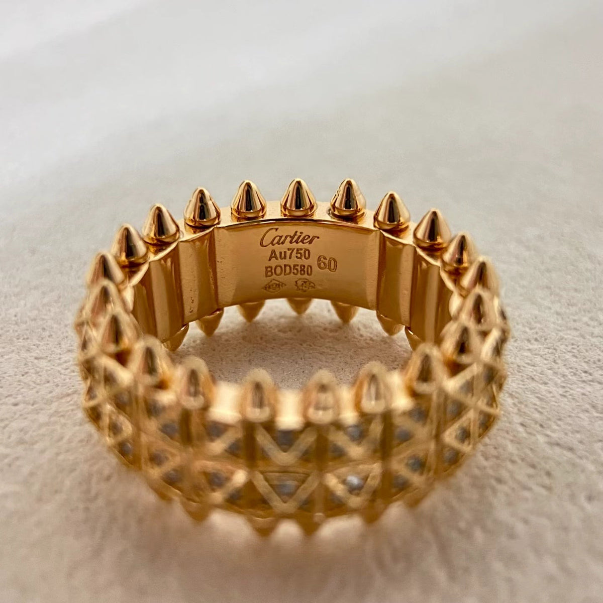 [⭐Renara]CLASH DOUBLE-ROW RIVET RING WITH DIAMOND SETTING