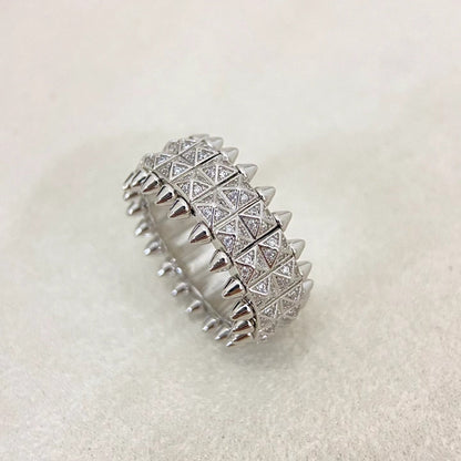[⭐Renara]CLASH DOUBLE-ROW RIVET RING WITH DIAMOND SETTING
