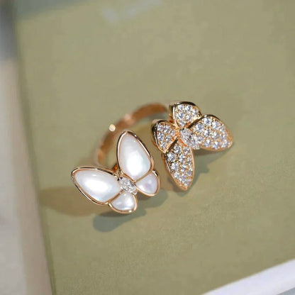 [⭐Renara]TWIN BUTTERFLY DIAMOND MOP RING