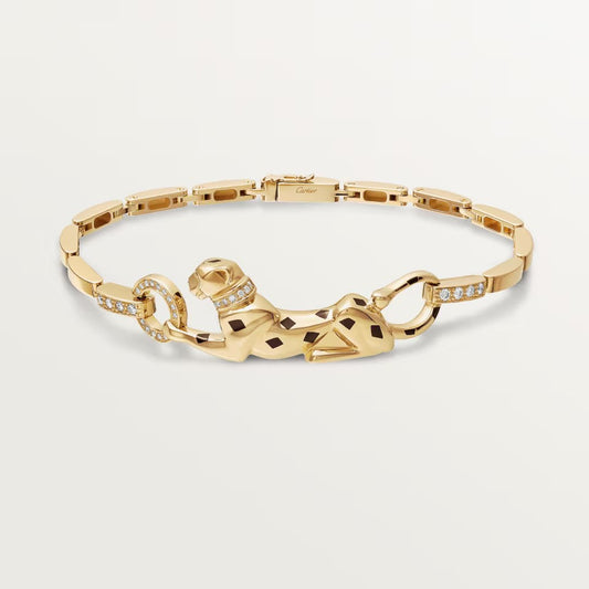 [⭐Renara]PANTHERE HALF DIAMOND ON CHAIN BRACELET