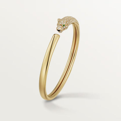 [⭐Renara]PANTHERE HALF DIAMOND OPEN BRACELET