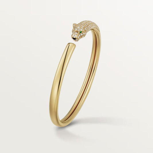 [⭐Renara]PANTHERE HALF DIAMOND OPEN BRACELET