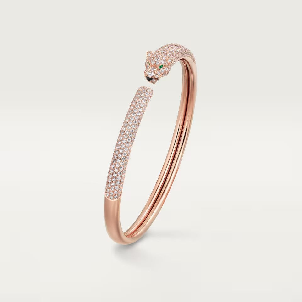 [⭐Renara]PANTHERE FULL DIAMOND OPEN BRACELET