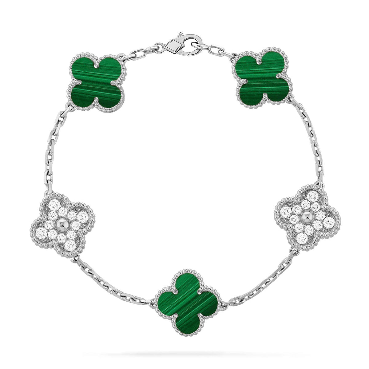 [⭐Renara] CLOVER 5 MOTIF MALACHITE BRACELET COLLECTION