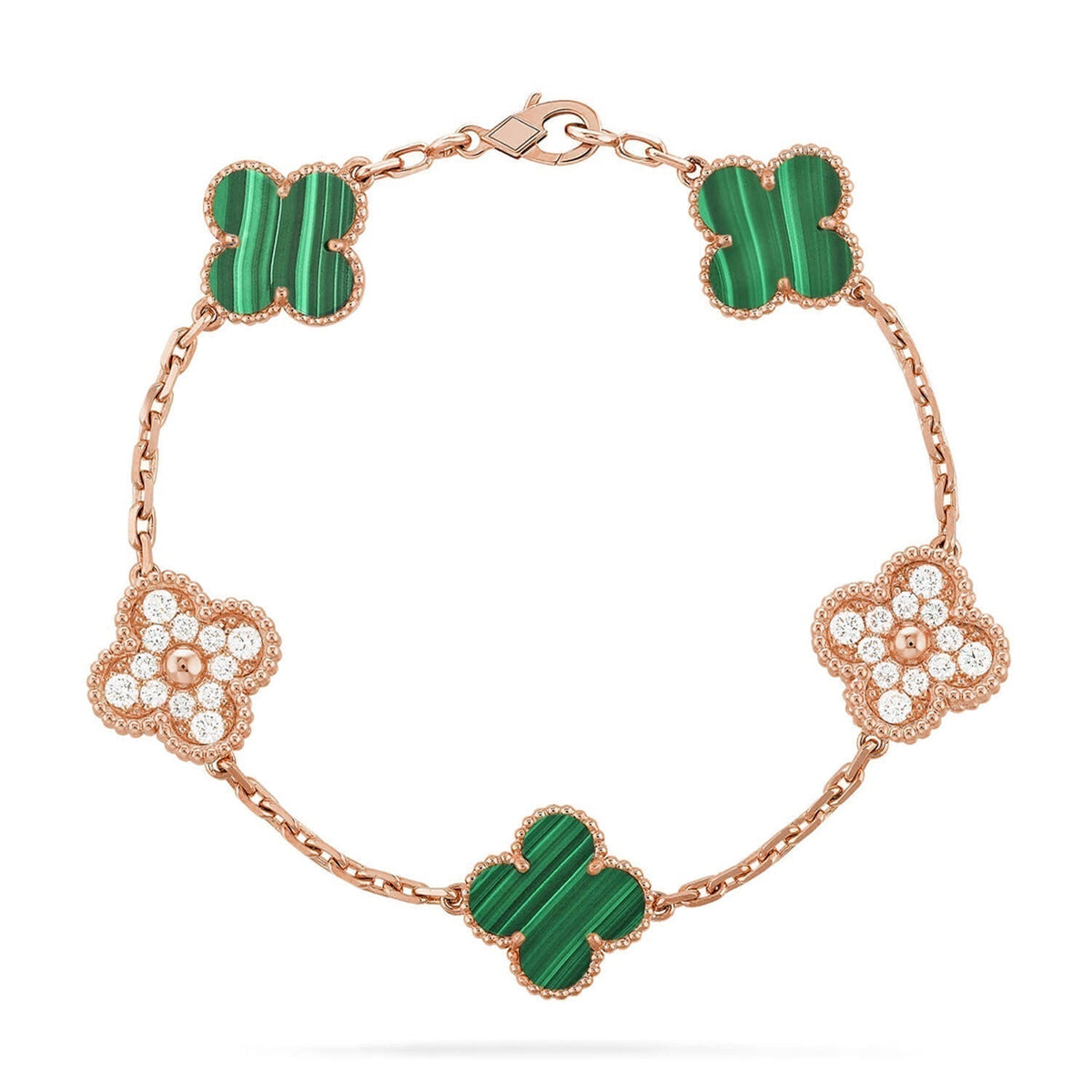 [⭐Renara] CLOVER 5 MOTIF MALACHITE BRACELET COLLECTION
