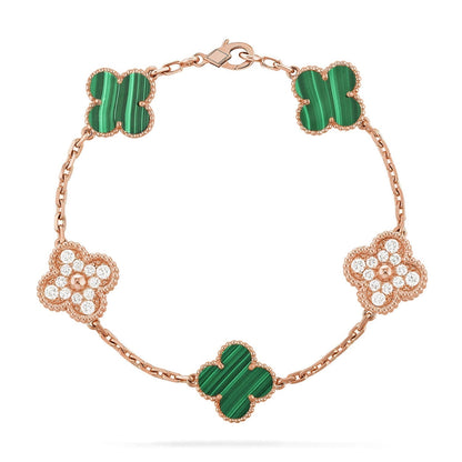 [⭐Renara] CLOVER 5 MOTIF MALACHITE BRACELET COLLECTION