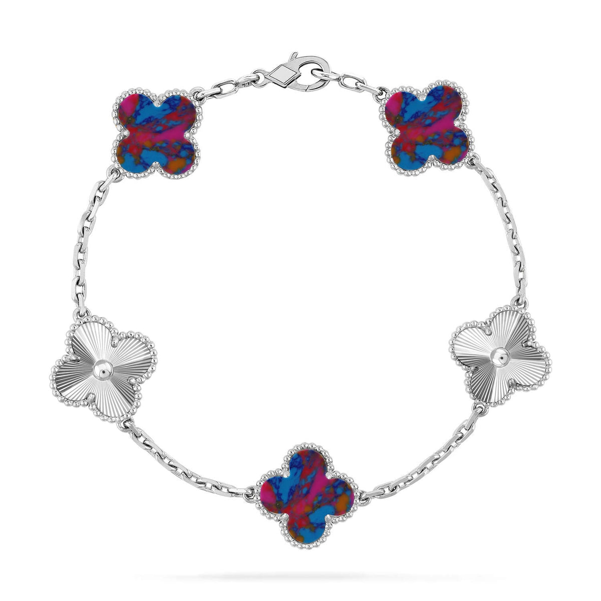 [⭐Renara]CLOVER 5 MOTIF COLOR GEMSTONES BRACELET COLLECTION
