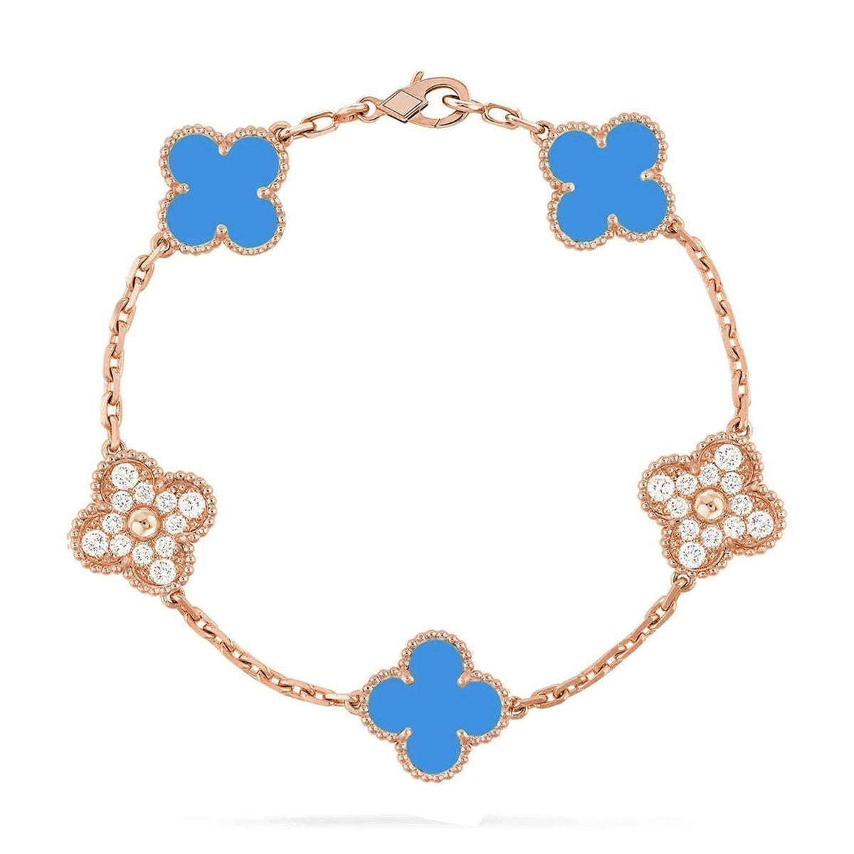 [⭐Renara] CLOVER 5 MOTIF BLUE AGATE BRACELET COLLECTION