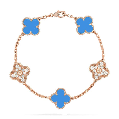 [⭐Renara] CLOVER 5 MOTIF BLUE AGATE BRACELET COLLECTION