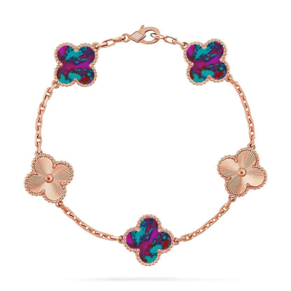 [⭐Renara]CLOVER 5 MOTIF COLOR GEMSTONES BRACELET COLLECTION