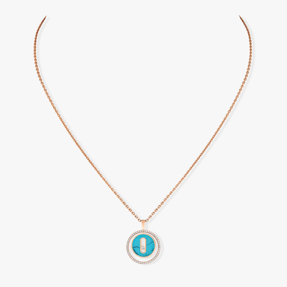 [⭐Renara]Demo MOVE 1 DIAMOND TURQUOISE PINK GOLD DIAMOND NECKLACE
