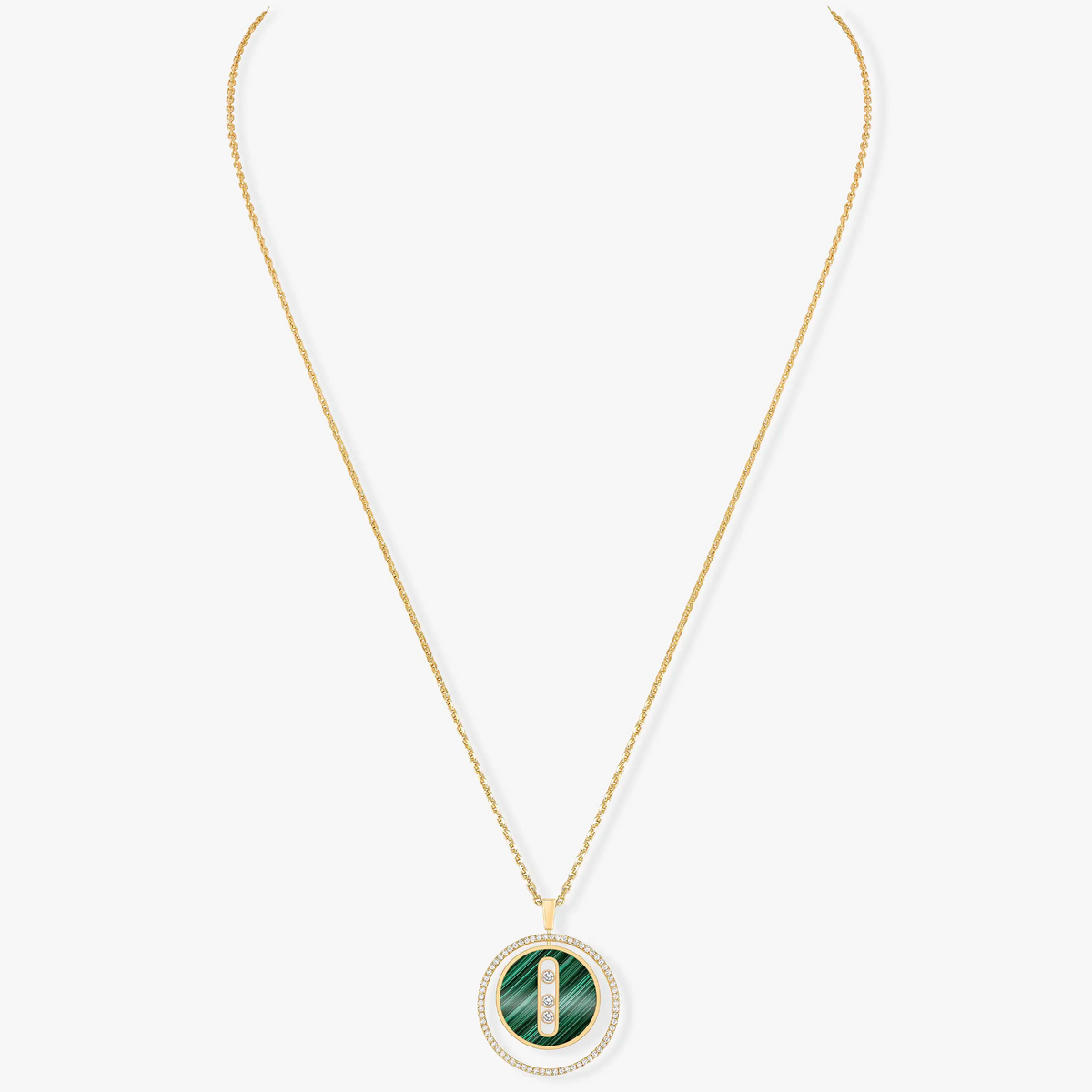 [⭐Renara]Demo MOVE 3 DIAMOND MALACHITE GOLD DIAMOND NECKLACE