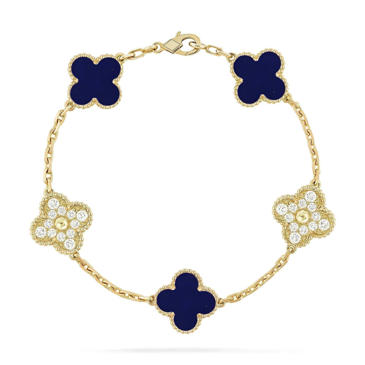 [⭐Renara]CLOVER 5 MOTIF LAPIS LAZULI BRACELET COLLECTION