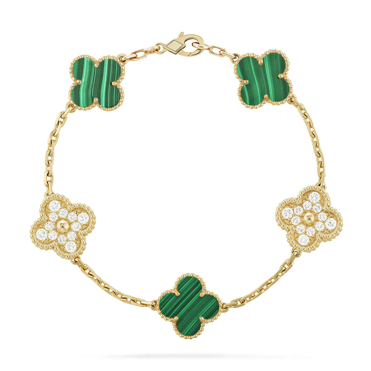 [⭐Renara] CLOVER 5 MOTIF MALACHITE BRACELET COLLECTION