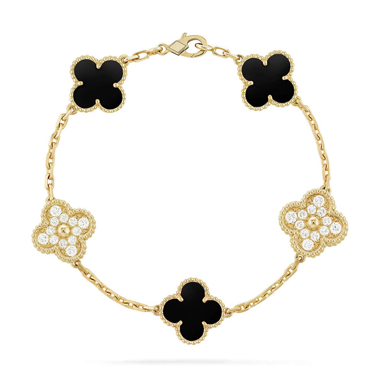 [⭐Renara] CLOVER 5 MOTIF ONYXS BRACELET COLLECTION