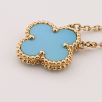 [⭐Renara]CLOVER 15MM VINTAGE TURQUOISE NECKLACE