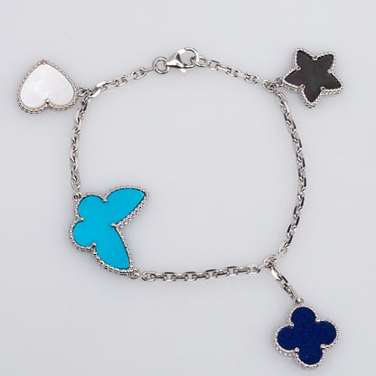 [⭐Renara]LUCKY SPRING SILVER BRACELET 4 MOTIF