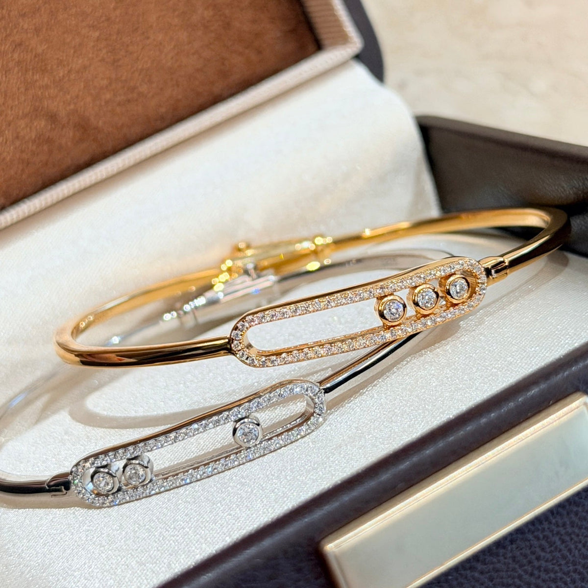 [⭐Renara]Move Pavé Diamond Bangle Bracelet M