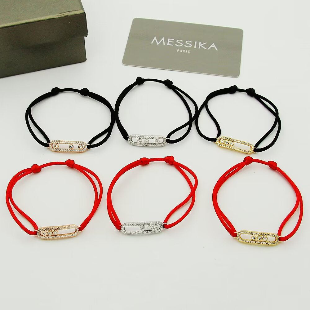 [⭐Renara]Messika Care(s) pink cord pavé bracelet