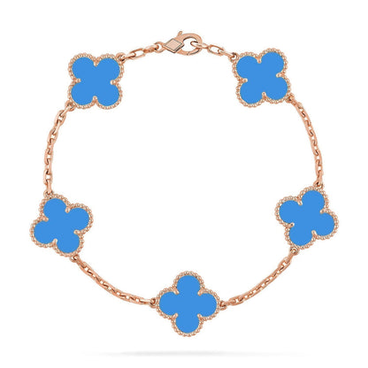 [⭐Renara] CLOVER 5 MOTIF BLUE AGATE BRACELET COLLECTION