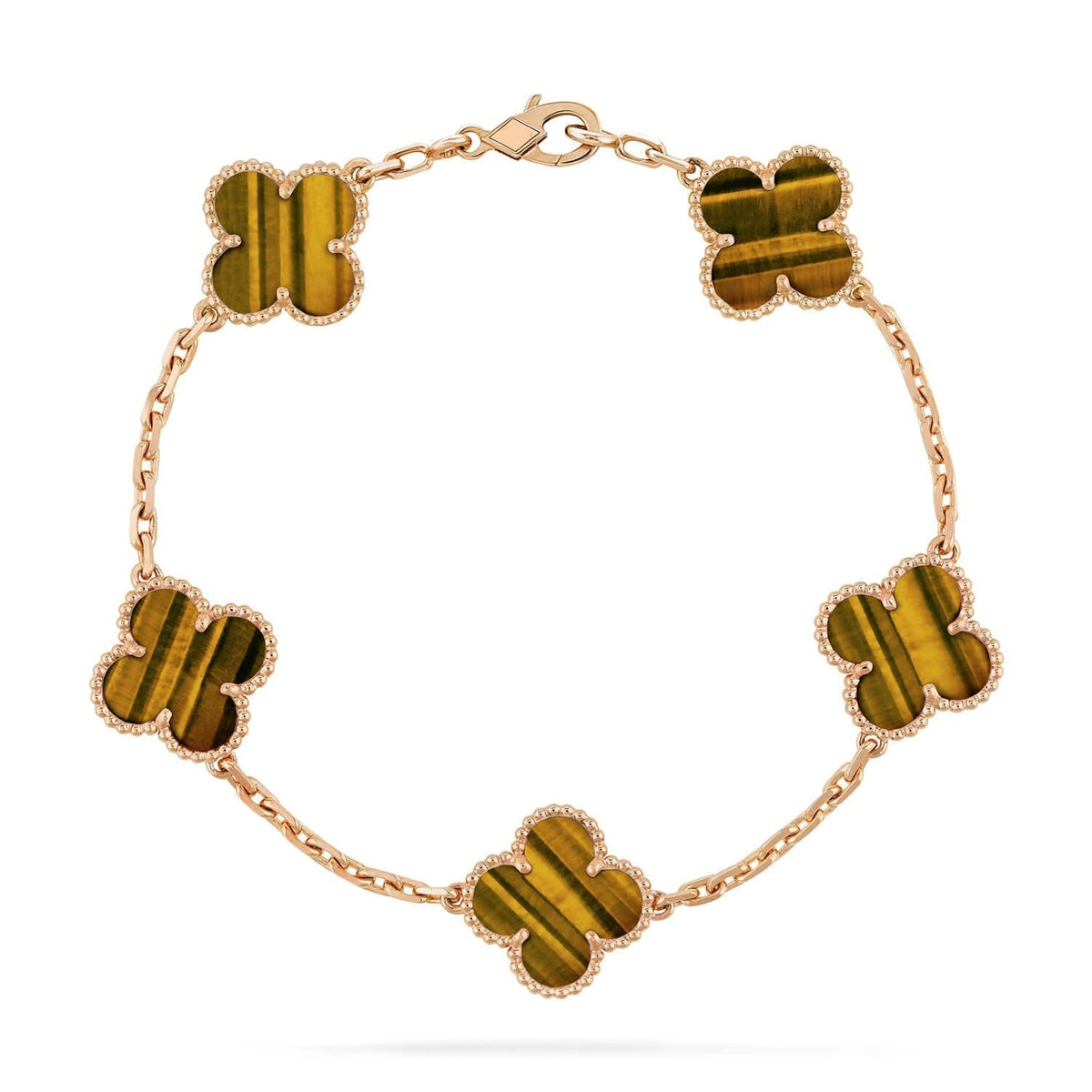 [⭐Renara] CLOVER 5 MOTIFS TIGER EYE BRACELET COLLECTION