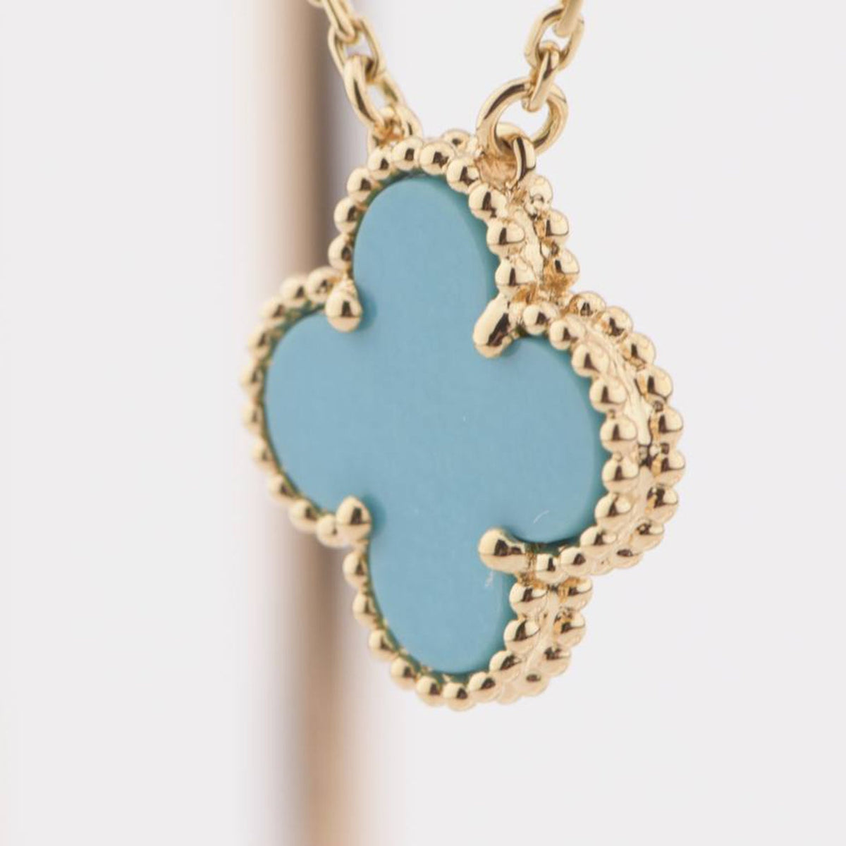 [⭐Renara]CLOVER 15MM VINTAGE TURQUOISE NECKLACE