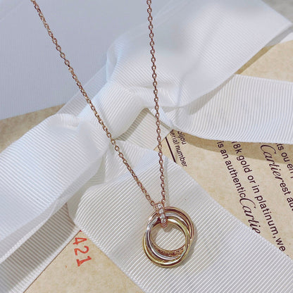 [⭐Renara]TRINITY NECKLACE GOLD  DIAMONDS