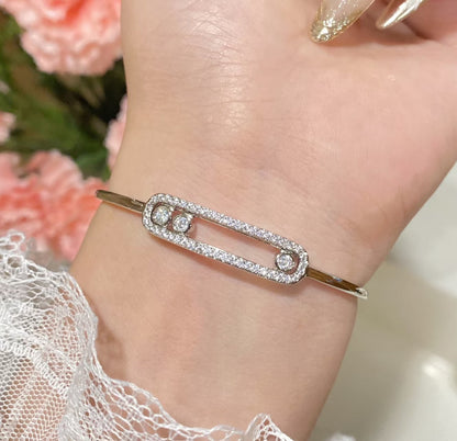 [⭐Renara]Move Pavé Diamond Bangle Bracelet M