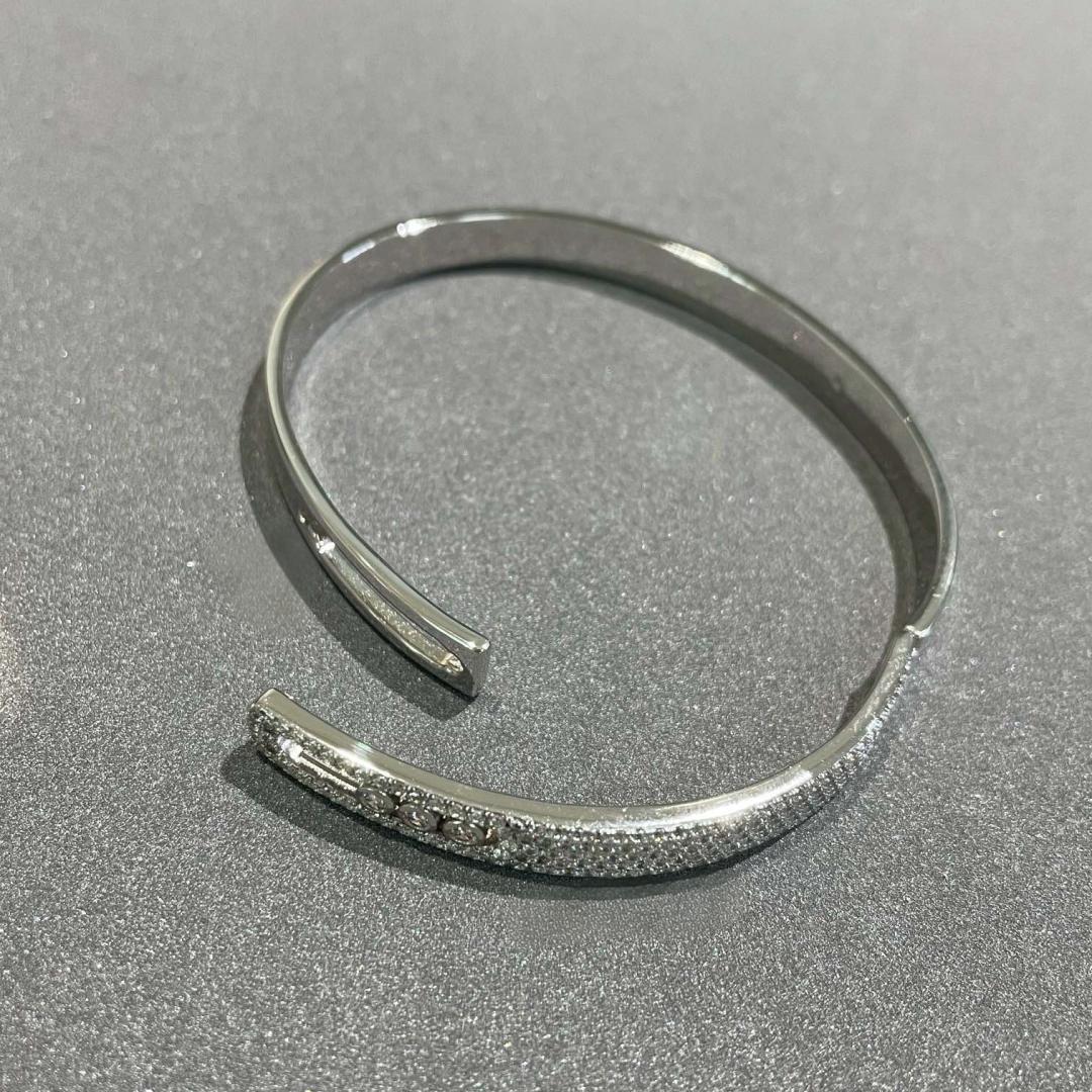 [⭐Renara]Move Noa Rose Gold Pavé Diamond Bangle Bracelet