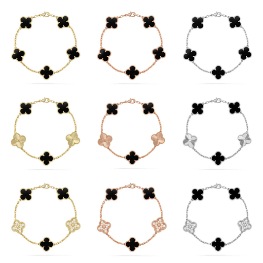 [⭐Renara] CLOVER 5 MOTIF ONYXS BRACELET COLLECTION
