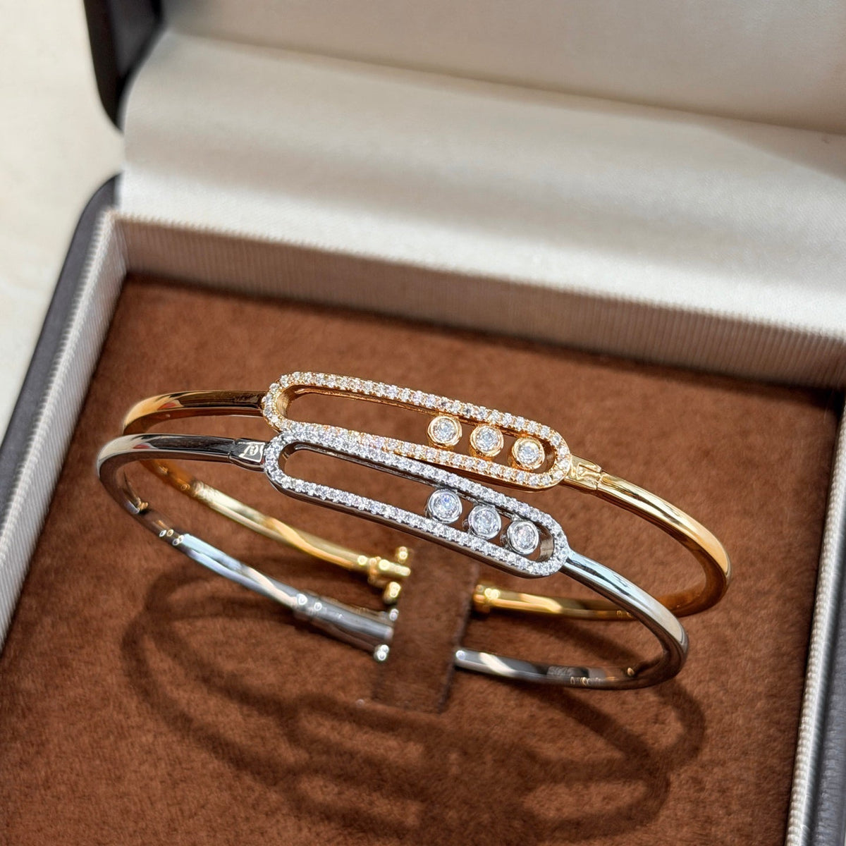 [⭐Renara]Move Pavé Diamond Bangle Bracelet M