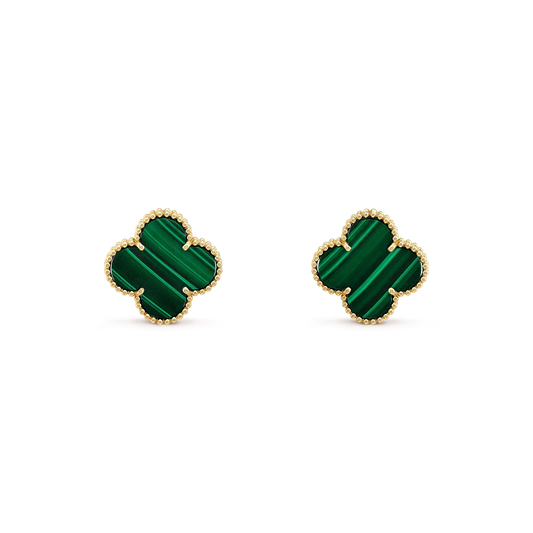 [⭐Renara]CLOVER MINI 9.5MM MALACHITE  EARRINGS