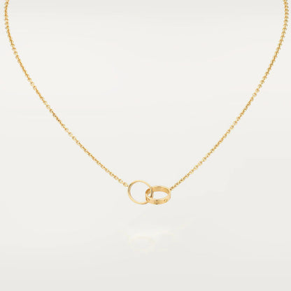 [⭐Renara]LOVE NECKLACE DOUBLE RING GOLD