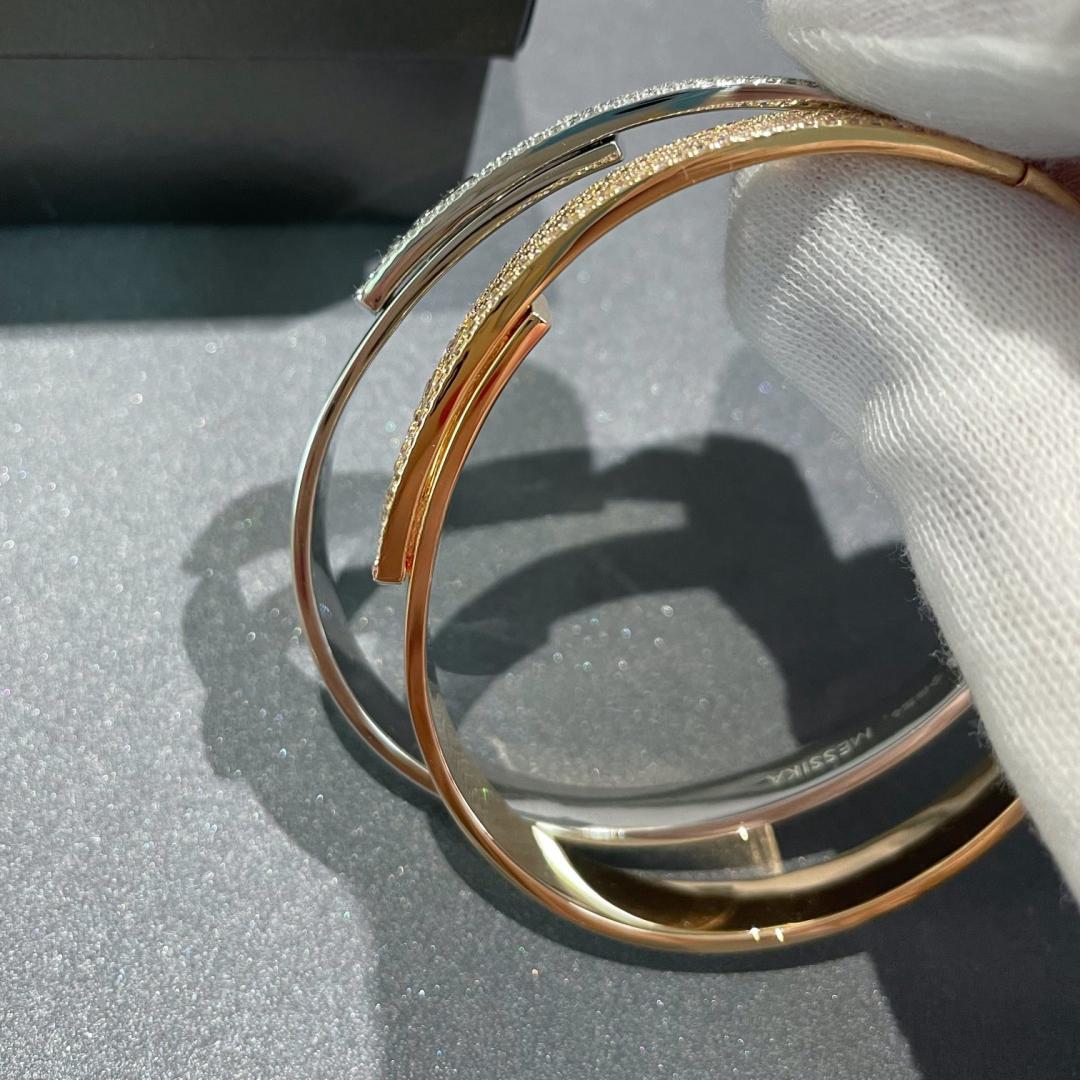 [⭐Renara]Move Noa Rose Gold Pavé Diamond Bangle Bracelet