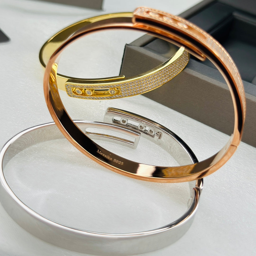 [⭐Renara]Move Noa Rose Gold Pavé Diamond Bangle Bracelet