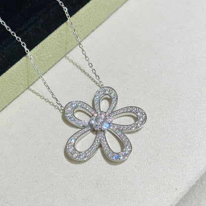 [⭐Renara]FLOWERLACE NECKLACE FULL DIAMONDS