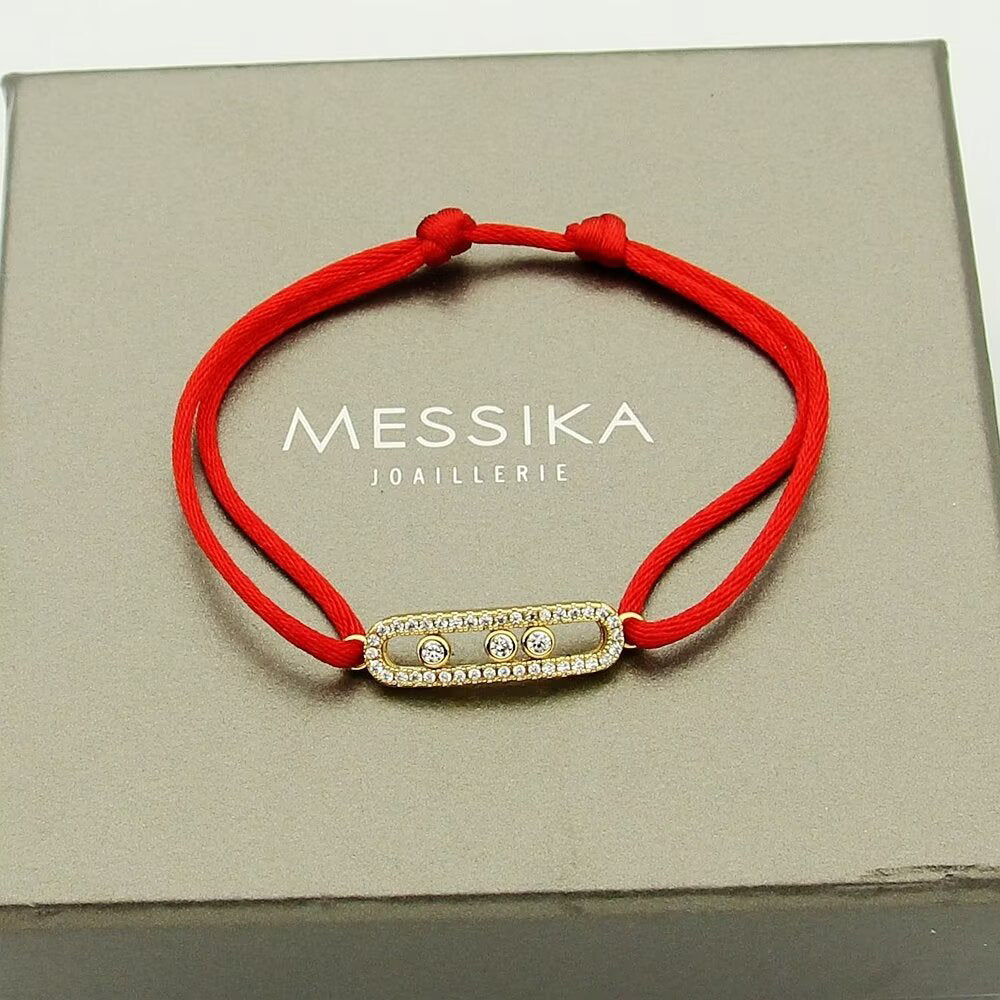 [⭐Renara]Messika Care(s) pink cord pavé bracelet