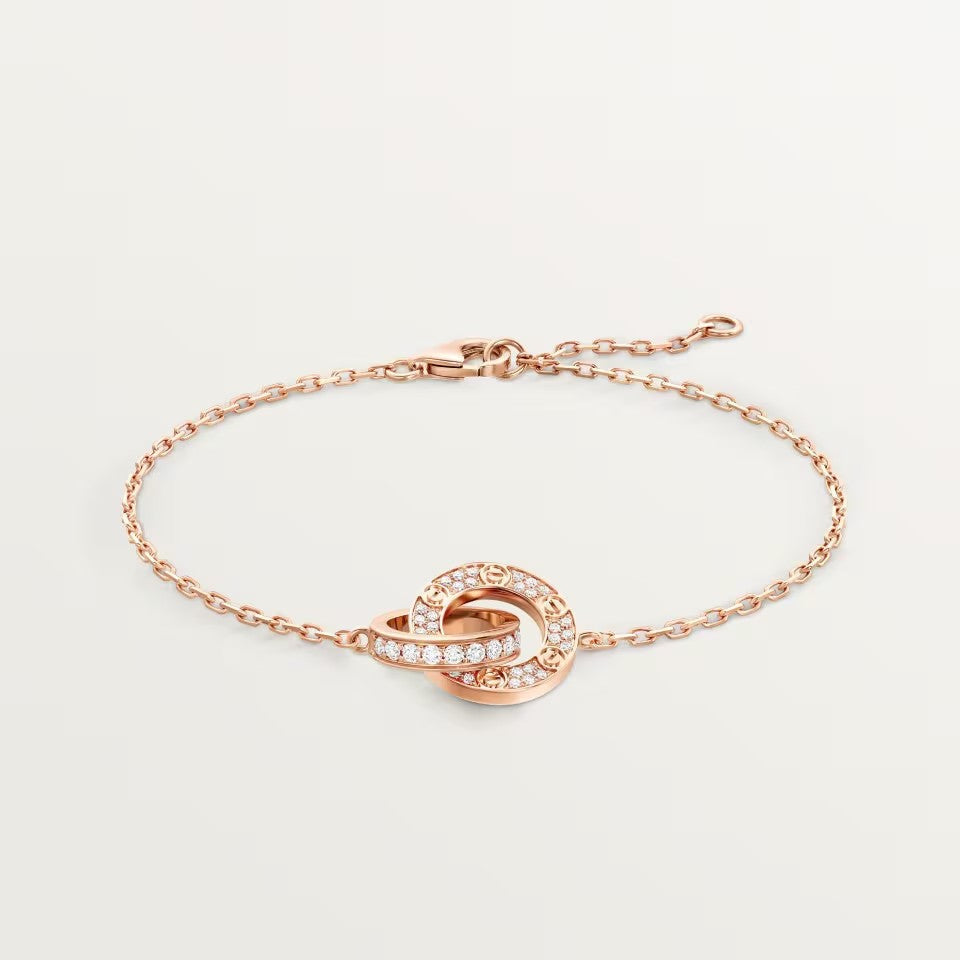 [⭐Renara]LOVE DOUBLE RING FULL DIAMOND BRACELET
