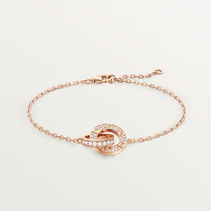 [⭐Renara]LOVE DOUBLE RING FULL DIAMOND BRACELET