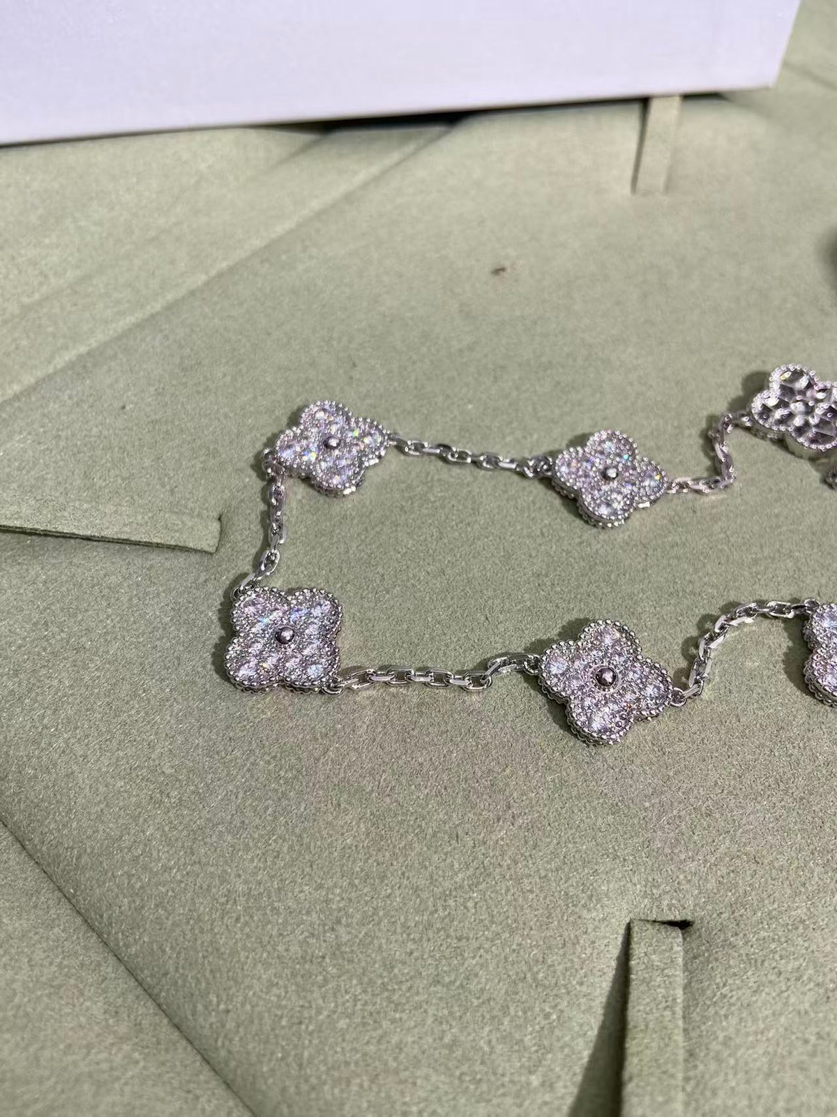 [⭐Renara]CLOVER 10 MOTIFS  FULL DIAMOND NECKLACE